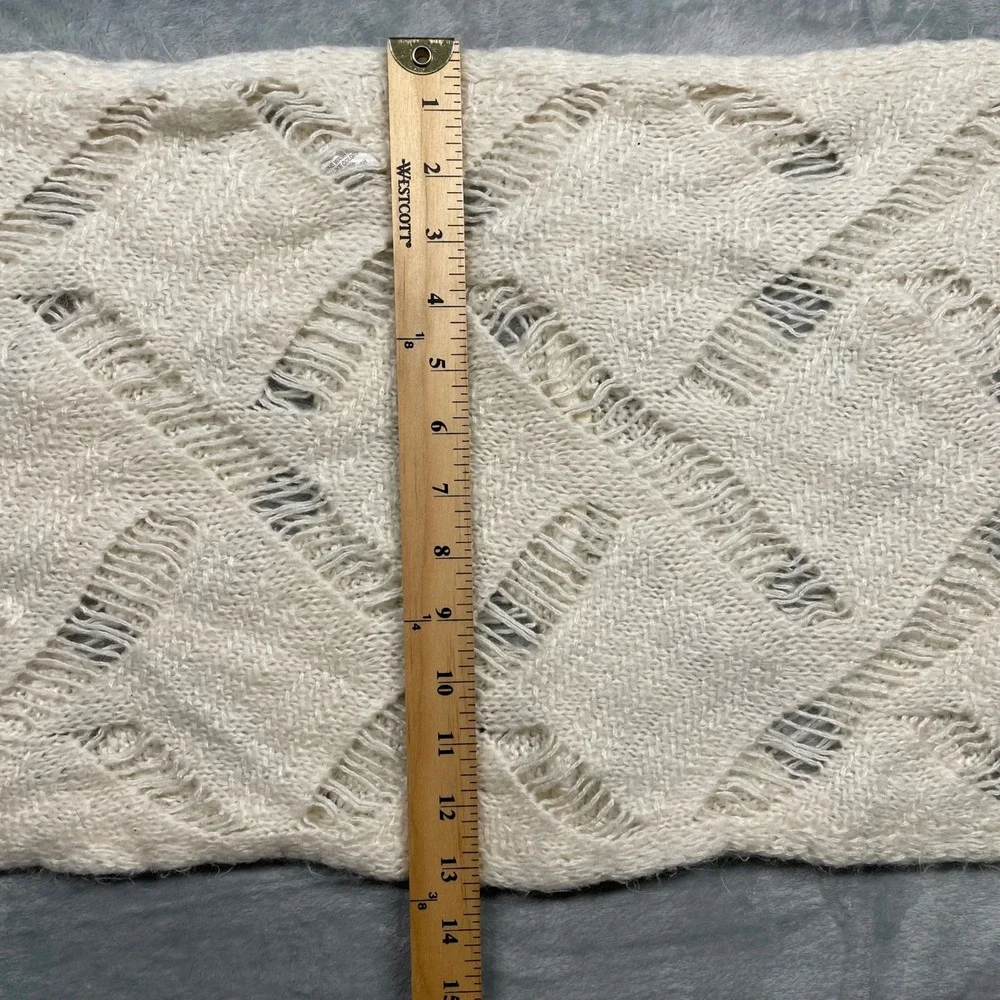 Maurices Infinity Scarf Womens OS Cream‎ White Open Knit Lattice